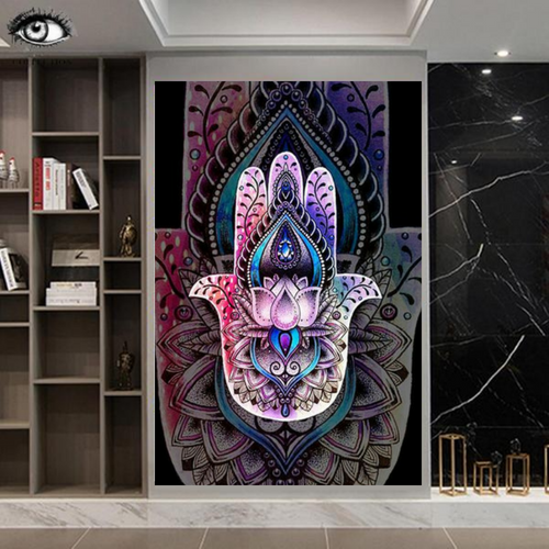 Yoga Hand of fatima Wall Art - Canvas Decor Piece